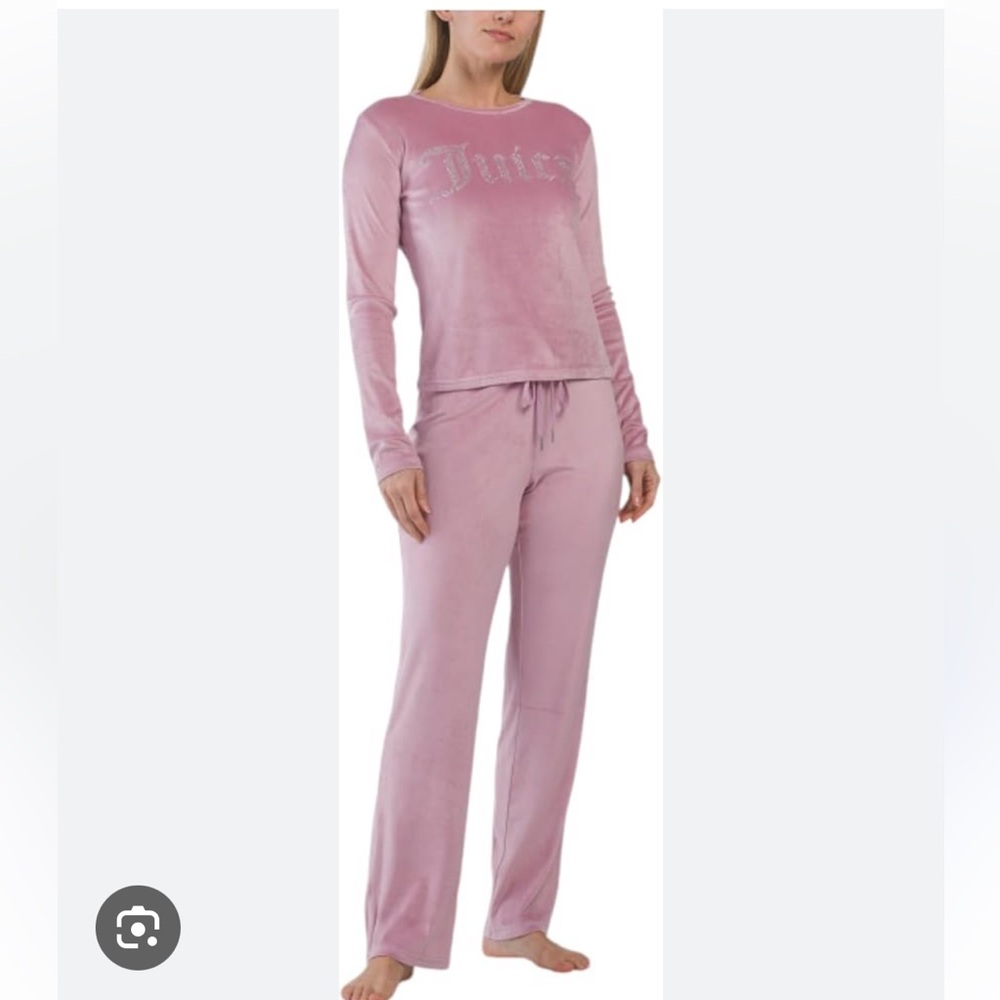 Juicy Couture Pink Velour Logo Pajama Set